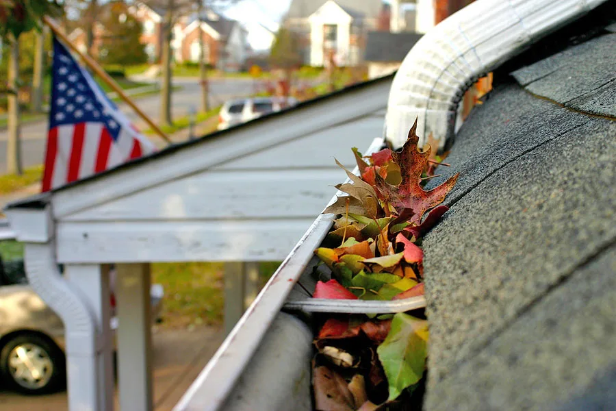 House with clogged gutters